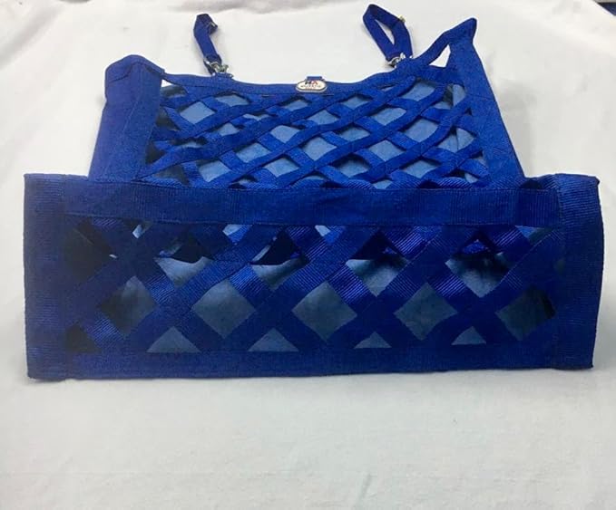Majestic Ally Premium Nylon Hay Bag for Horses and Livestock, Simulates Grazing, Slow Feeding, Heavy-Duty PP Webbing,Quick-Adjust Straps, Small Hole for Digestion, Multiple Colors (Royal Blue)