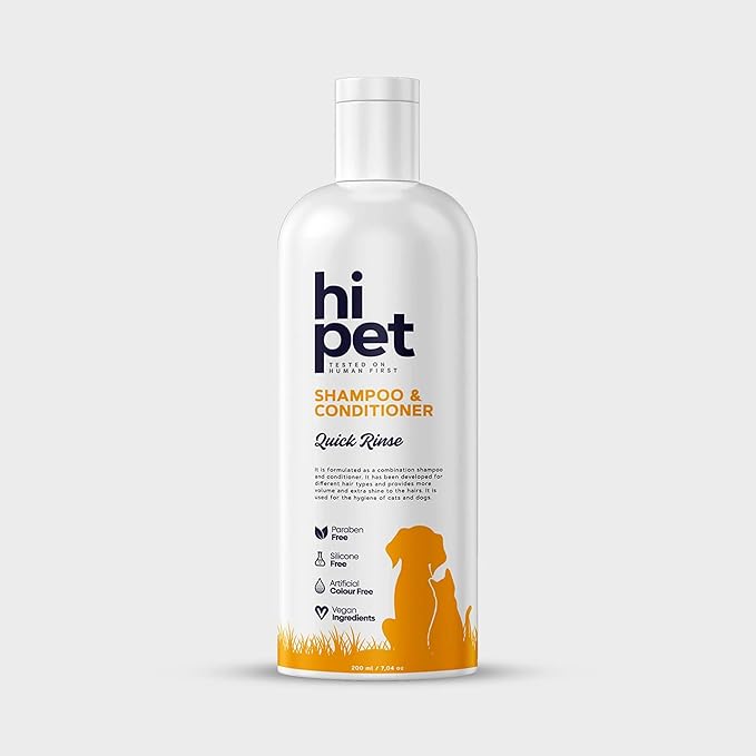 Hi Pet Hair and Skin Care Set, Clarifying Shampoo, Conditioner Shampoo, Sweet Fruity Cat and Dog Perfume, Deep Cleansing and Moisturizing