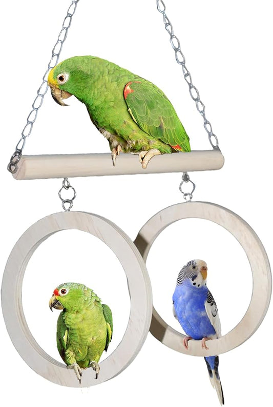Parrot Bird Toy Hanging Ring Interactive Toy is Suitable for Small and Medium-Sized Parrots Such as African Grey Parrots, Cockatoos, and Cokatoos Amazon