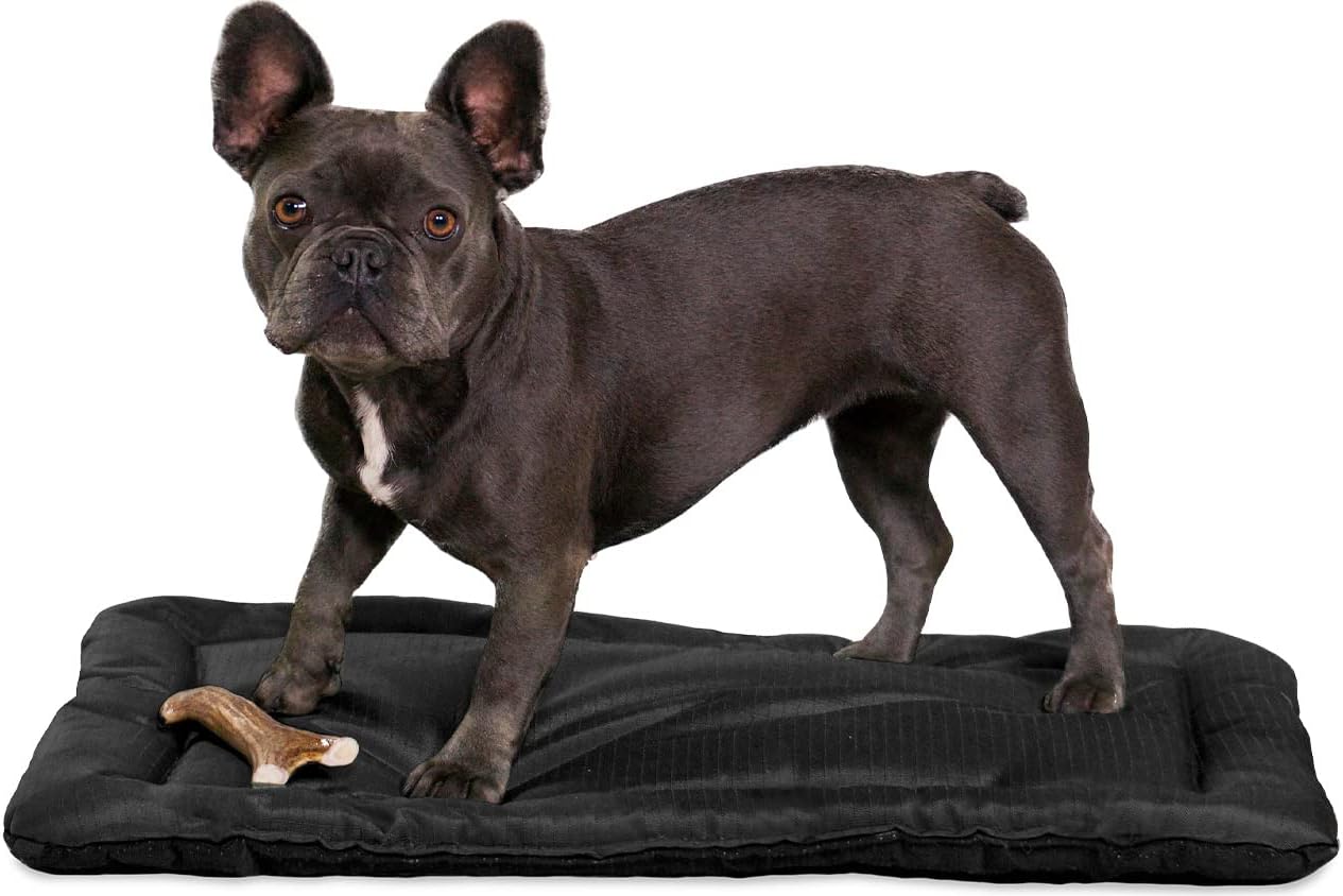 K9 Ballistics Tough Ripstop Dog Crate Pad - Durable & Machine Washable with Non-Skid Bottom and 120-Day Warranty, Fits 30" Wire Crates - Small, Obsidian Black