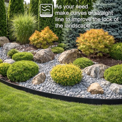 4 Inch Tall 60FT Landscape Edging with 75Pcs Metal Spikes