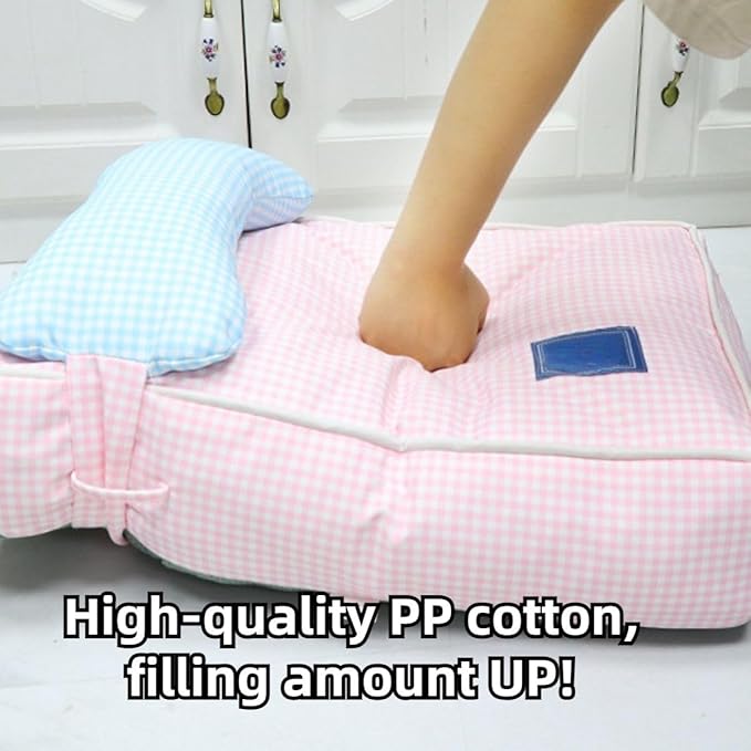 Dog Bed for Small Dogs, Dog Mattress with Pillow for Crate Kennel, Sofa Dog Bed, Super Soft Pet Bed for Medium, Small Dogs Breeds,Pet Bed Puppy Bed,Beds & Furniture (Grey,Large)
