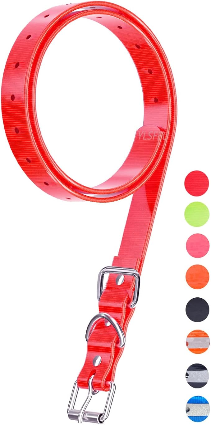Dog Collar Strap for Most of Electronic Training Shock Collar Receivers-Adjustable Durable Waterproof Odorless 3/4 Inch Collar Replacement for Barking Fence-Pet TPU Collar Strap