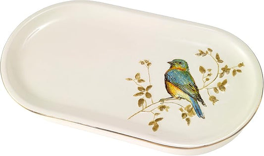 Avanti Linens - Vanity Tray, Decorative Countertop Accessories, Nature Inspired Bathroom Decor (Gilded Birds Collection)