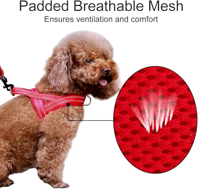 Plutus Pet No Pull Dog Harness with Breathable Mesh Padded, Adjustable Reflective Escape Proof Dog Harness, Quick Fit Dog Vest Harness for Small Medium Large Dogs(M, Red)
