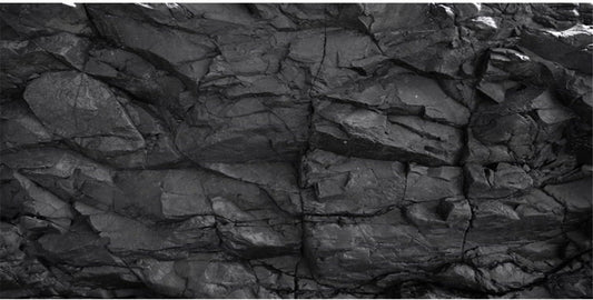 AWERT 60x24 inches Stone Aquarium Background Black Rock Fish Tank Background Rocky Terrarium Background Durable Polyester Background