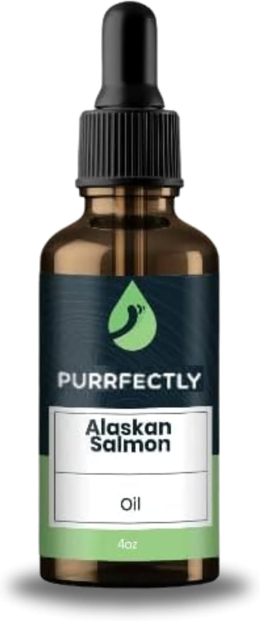 PURRFECTLY Omega-3 Fish Oil for Cats | Premium Senior Blend | Promotes Heart, Immune, Coat & Joint Health | Advanced Alaskan Salmon Oil for Aging Cats | Omega 3, 6 & 9 EPA & DHA (4 Fl Oz (Pack of 1)