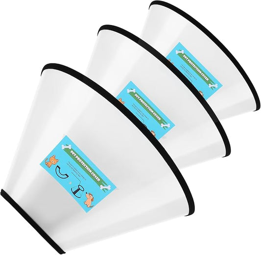 GLADOG Soft Cone Collar, 3 PCS (XL is Only 1 PCS) Flexible Plastic Cone for After-Surgery Recovery, Adjustable E-Collar for Large/Medium/Small Dogs and Cats