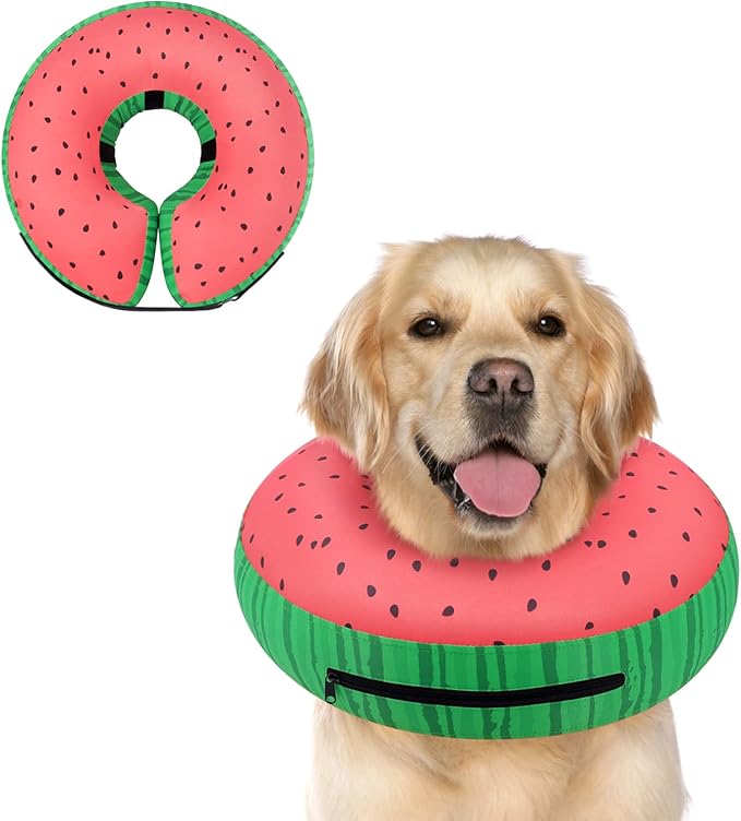 Supet Inflatable Dog Cone Alternative, Soft Recovery Collar for Small, Medium, Large Dogs