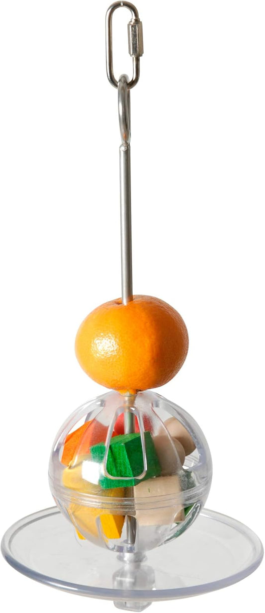 Featherland Paradise - Hanging Buffet Ball - Interactive Bird Toy and Treat Dispenser - Creative Foraging Systems - Ideal for Medium to Extra Large Birds