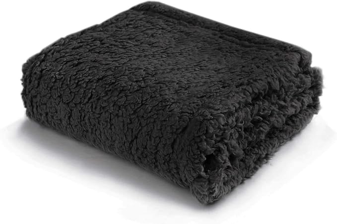 Pet Blankets for Couch Sofa Bed Dog Blankets Reversible Cat Blanket Soft Furniture Protector Cover for Small Medium Large Dogs Cats, Black, 24 x 31 inches