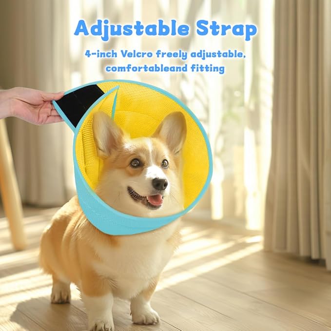 Soft Dog Cone Collar Alternative to Stop Licking, Comfy E Cones for Large Medium Dogs After Surgery, Comfortable Elizabethan Recovery Head Ecollars of Shame, XL Pet Neuter Neck Collars Anti Licking