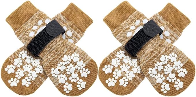 EXPAWLORER Anti Slip Dog Socks to Prevent Licking Paws, Dog Shoes for Hot Pavement, Dog Booties for Small Medium Large Senior Dogs, Traction Control Dog Boots & Paw Protectors for Hardwood Floors