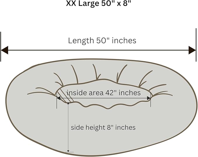 Organic Cotton Canvas Dog Bed: Removable Cover, Natural Fill - Made in USA (Natural, XX Large 50" x 8" inches)