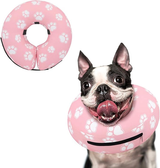 Supet Inflatable Dog Cone Collar for Large Medium Small Dogs, Soft Cone Collar for Dogs Cats, ECollar Doggie Neck Donut Dog Cone Alternative After Surgery