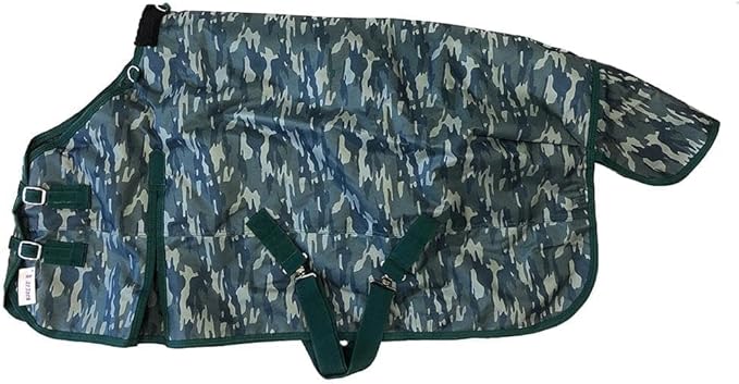 AJ Tack 1200D Waterproof Winter Pony Blanket - 300g Heavyweight Turnout with Fleece Collar, Shoulder Gussets & Tail Flap - Black 52"