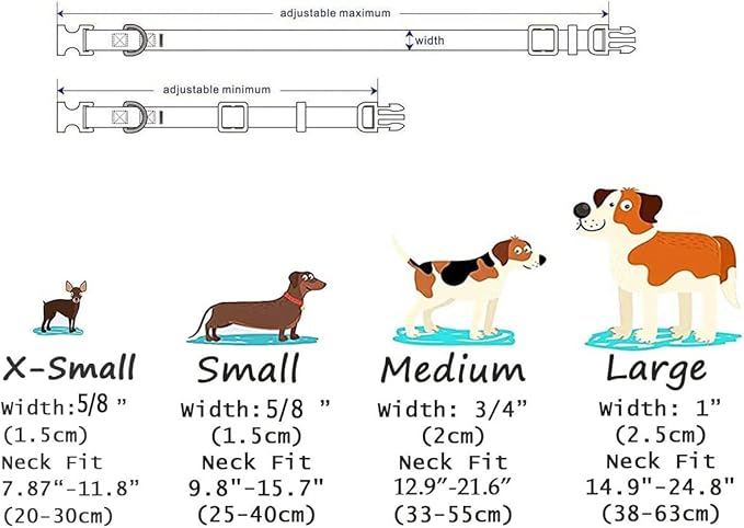 Dog Collar with Bohemia Floral Tribal Geometric Patterns - Soft Ethnic Style Collar Adjustable for Small Medium Large Dogs(Sea Wave,S)