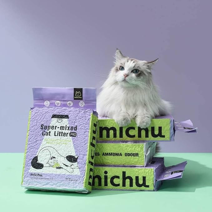 Tofu Cat Litter Natural Clumping Tofu Cat Litter 5.5lb/88oz 5 Scents (Greentea + Mixed, 2 Pack)
