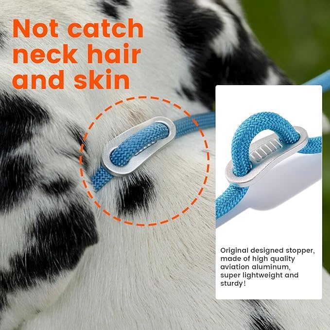 Howgo Double Slip Leash Slip Lead with Two Handles| Dual Dog Slip Lead for 2 Dogs,360° Swivel No Tangle | Dog Training Collar | Double Clip Leash Coupler and Splitter (Orange, 6FT)
