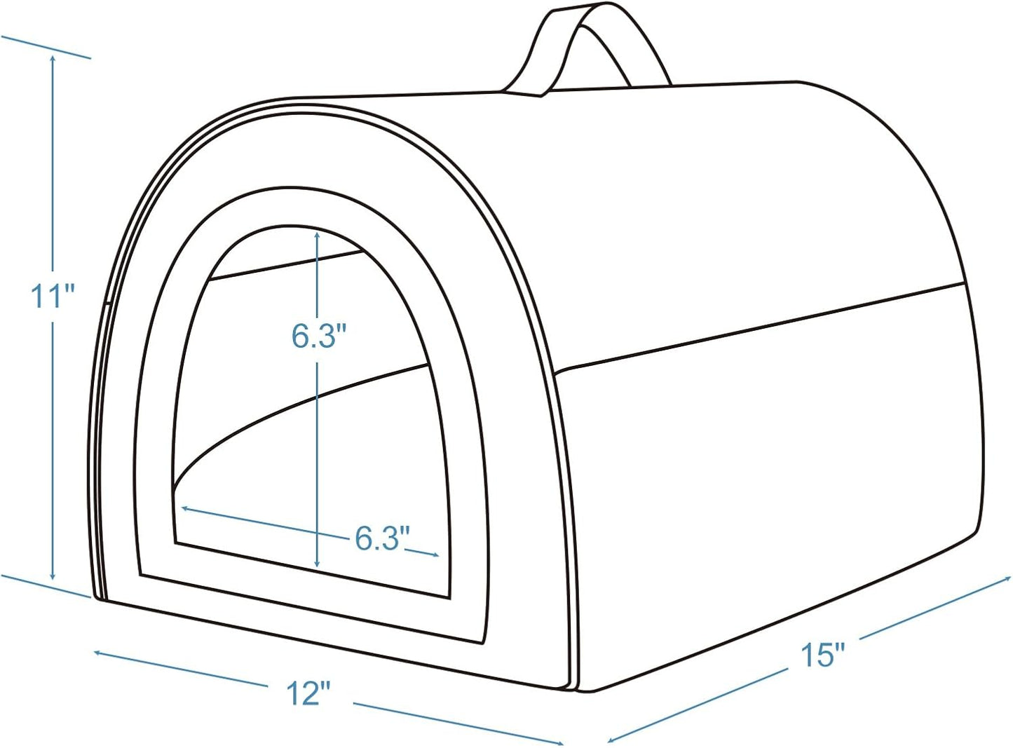 Jiupety Cozy Small Pet Dog House, 2 in 1 Puppy House, S Size for Cat and Puppy, Warm Cave Sleeping Nest for Cats and Dogs, S(15"×12"×11"), Up to 5.5 Lb, Brown