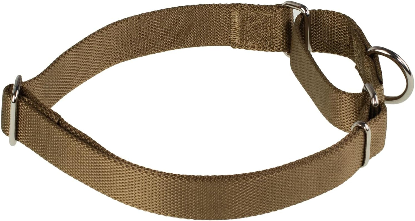 Hyhug Pets Premium Upgraded Heavy Duty Nylon Anti-Escape Martingale Collar for Boy and Girl Dogs Comfy and Safe - Professional Training, Daily Use Walking. (Army Yellow, Large)