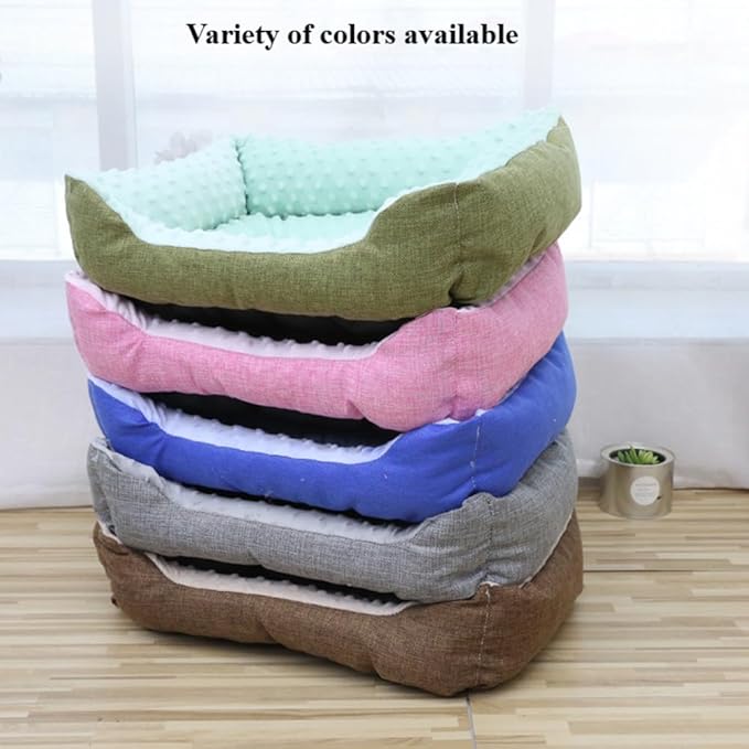 Large Dog Bed with Non-Slip Bottom, Waterproof Orthopedic Cushion, Machine Washable Rectangle Pet Mat - Thick Cozy Bed for Big Dogs(19.69''X4.72''X15.75'',Blue)
