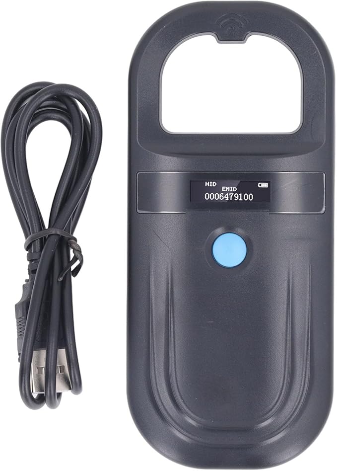 Portable Pet Microchip Scanner, 134.2KHZ FDX B EMID Reader with USB Data Upload, OLED Display Pet Scanner with Built in Buzzer, Ideal for Identification