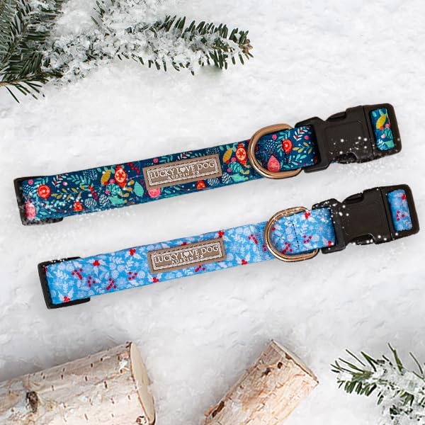Lucky Love Dog - Adjustable Dog Collar with Easy Click Buckle for Small Dogs, Durable, & Comfortable for Male & Female Dogs, Pet Collar for Puppies & Adult Dogs - Sweet Holiday, Small