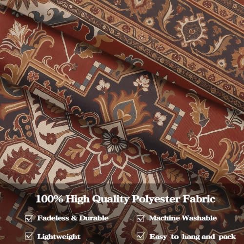 Vintage Floral Tapestry Wall Hanging Hippie Indian Bohemian Mandala Tapestry Aesthetic Retro Oriental Brown Large Tapestries for Mural Bedroom Living Room Dorm Decor 80 x 60 Inch