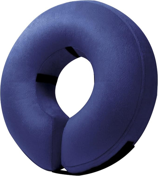 BENCMATE Inflatable Dog Cone Collar Alternative, Soft Dog Cone for Small Medium Large Dogs and Cats, Neck Recovery ECollar Donut Collar After Surgery (Small, Navy Blue)