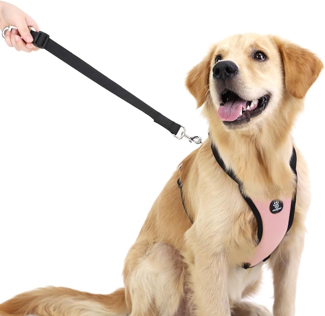 Dog Seat Belt, Safety Vest Dog Car Harness with Adjustable Buckle Dog Seat Belt for Vehicle Nylon Pet Safety Seat Belts Heavy Duty(XL, Pink)