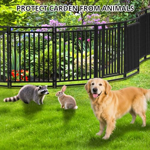 Decorative Garden Fence Metal Dog Fence Outdoor for Yard (54 Foot)