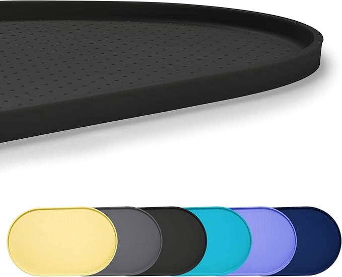 100% Waterproof 1.0" Raised Edge BPA Free Silicone Dog Food Mat, Pet Cat Feeding Mats Contain Spills Protects Floors, Placemats for Cats and Dogs Water Bowl Dishwasher XXL Large.