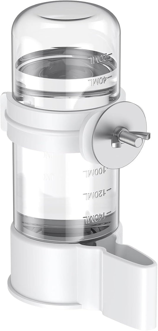 Pawfly Bird Water Dispenser, Automatic Water Feeder, Plastic Cage Water Dispenser, White Parrot Waterer for Small Parakeet Cockatiel Budgie Lovebirds (Not Fit for Food Feeding)