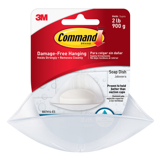 3M Command Frost White Plastic Soap Dish BATH14-ES