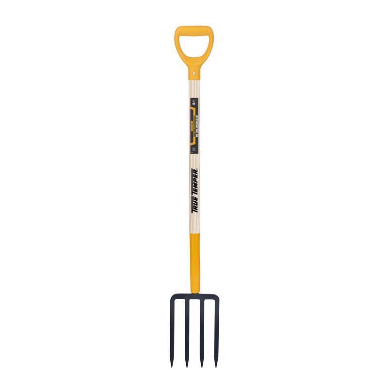 True Temper 4 Tine Steel Spading Fork 30 in. Wood Handle 2812200