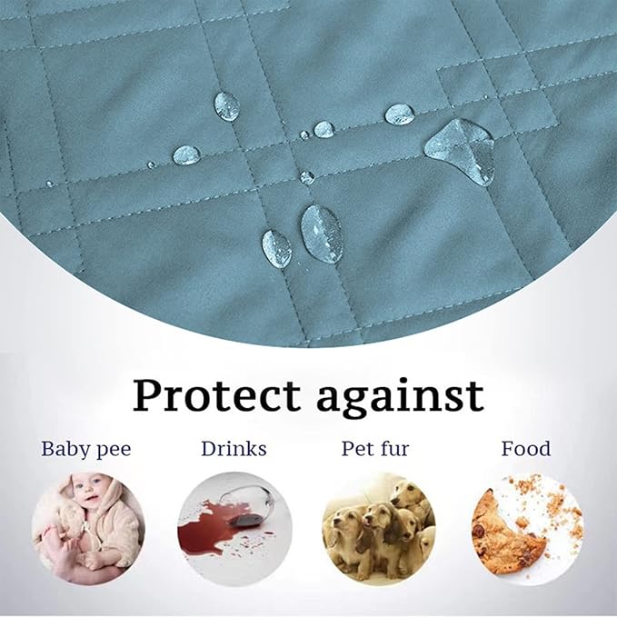 Waterproof Dog Bed Covers for Couch Protection, Water-Resistant Soft Dog Pet Blanket Anti-Slip Dog Blanket for Bed, for Furniture Bed Couch Sofa (Gray Blue,86x82inch)