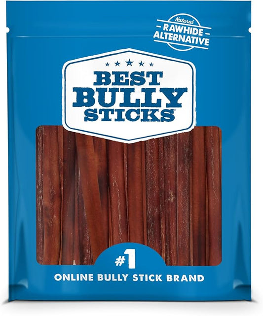 Best Bully Sticks 12 Inch Bully Sticks for Dogs - 50 Count (Pack of 1) - Natural, Easily Digestible, 100% Grass-Fed Beef, Grain and Rawhide Free