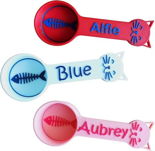 Personalized Cat Food Scoop, Cat Food Measuring Cup with Name, Kibble Scoop (24 oz - 3 cups)