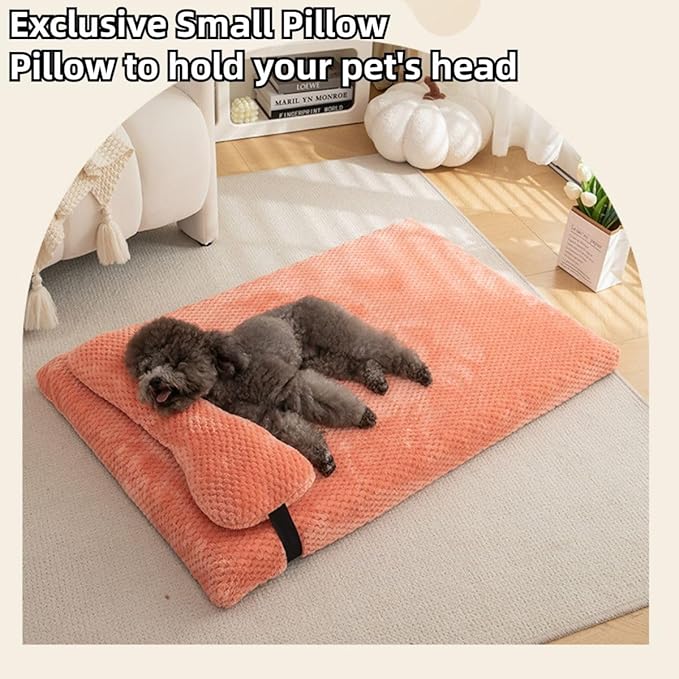 Dog Bed for Small Medium Large Dogs, Dog Mattress with Removable Pillow for Crate Kennel, Sofa Dog Bed, Super Soft Pet Bed for Dogs and Cats, Pet Beds & Furniture (Pink,X-Large)
