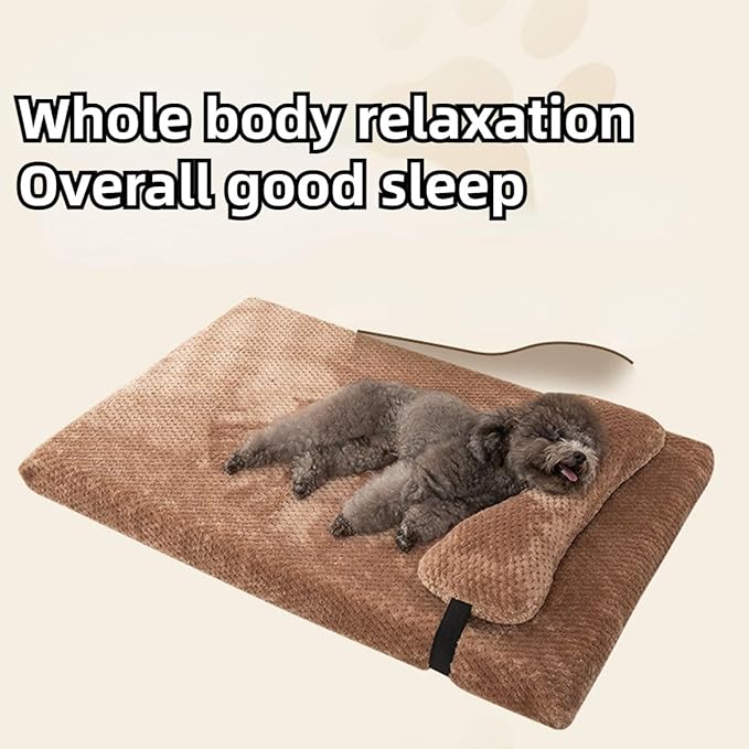 Dog Bed for Small Medium Large Dogs, Dog Mattress with Removable Pillow for Crate Kennel, Sofa Dog Bed, Super Soft Pet Bed for Dogs and Cats, Pet Beds & Furniture (Coffee,X-Large)