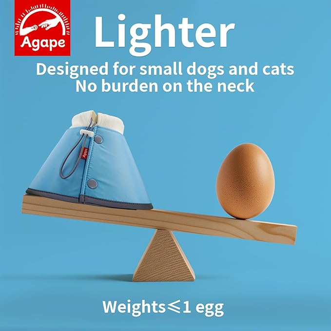 Agape Soft Dog Cone for Small Dogs & Cats, Comfy Dogs Recovery Collar After Surgery, Adjustable E Collar Alternative to Stop Licking, Protective Elizabethan Cones for Pup&Kitty, Comfortable Dog Cones