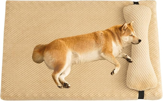 Dog Bed for Small Medium Large Dogs, Dog Mattress with Removable Pillow for Crate Kennel, Sofa Dog Bed, Super Soft Pet Bed for Dogs and Cats, Pet Beds & Furniture (Brown,XX-Large)