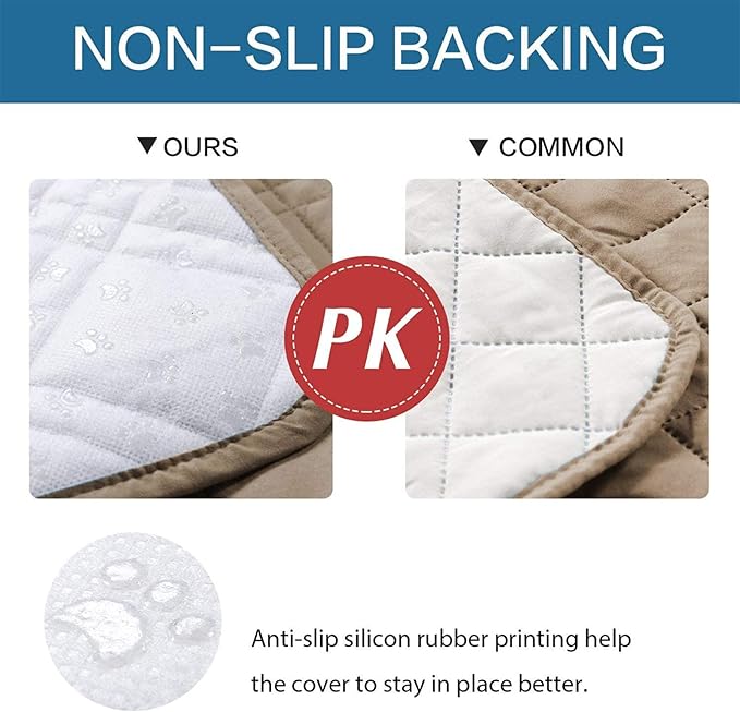 Waterproof Dog Bed Covers for Couch Protection, Water-Resistant Soft Dog Pet Blanket Anti-Slip Dog Blanket for Bed, for Furniture Bed Couch Sofa (Taupe,96x82inch)