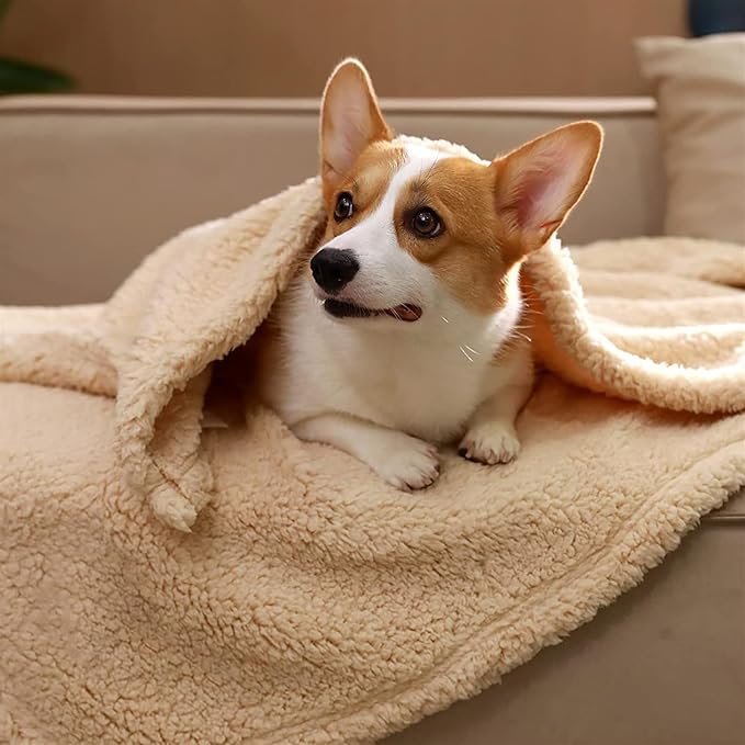 Pet Blankets for Couch Sofa Bed Dog Blankets Reversible Cat Blanket Soft Furniture Protector Cover for Small Medium Large Dogs Cats, Orange, 39 x 47 inches