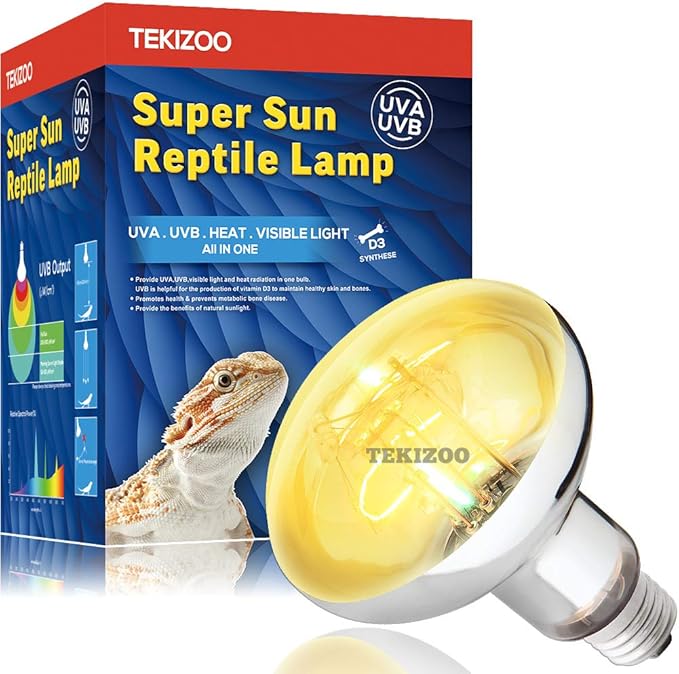 UVA UVB Sun Lamp High Intensity Self-Ballasted Heat Basking Lamp/Light/Bulb for Reptile and Amphibian (80W)