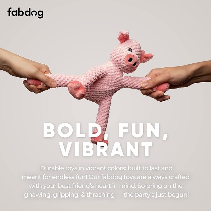 fabdog, inc. Floppy Pig Dog Toys (Large), Small Breeds