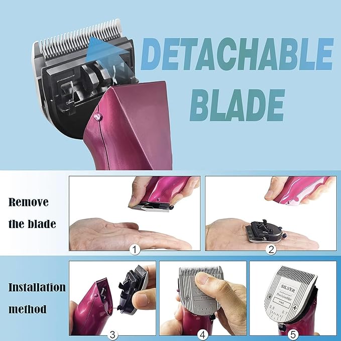 2PCS Adjustable 5 in 1 Replacement Blades Compatible with Wahl 5 in1 Clipper Bravura, Chromado, Creativa, Figura, Motion, Supergroom Dog Grooming Clippers