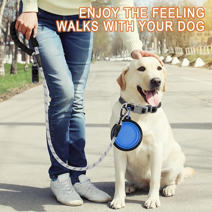 BARKBAY Dog Leashes for Large Dogs Heavy Duty Dog Leash 4/5/6 FT with Comfortable Padded Handle and Highly Reflective Threads for Medium Large Dogs Walking Training Running (4FT-1/2'',Gray)