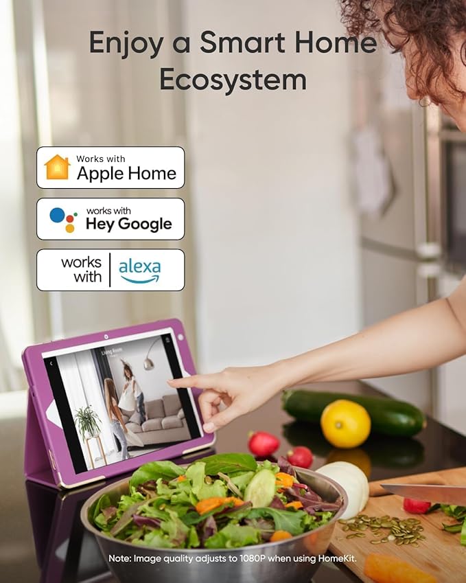 eufy Indoor Cam E30, Latest Generation, 4K UHD Security Camera, Pet/Dog/Baby Camera with Phone app, Color Night Vision, Human/Pet Auto Tracking, 360 Pan-Tilt, Works with Homekit